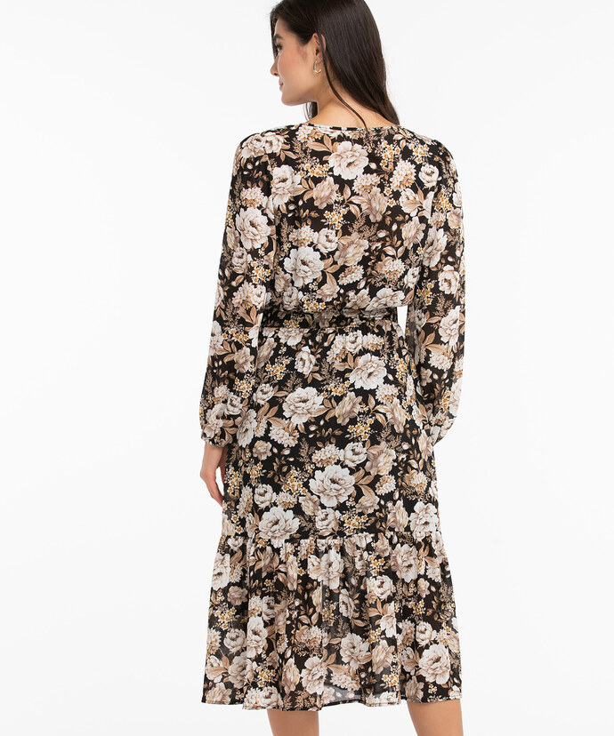 Smocked Tiered Midi Dress Image 4
