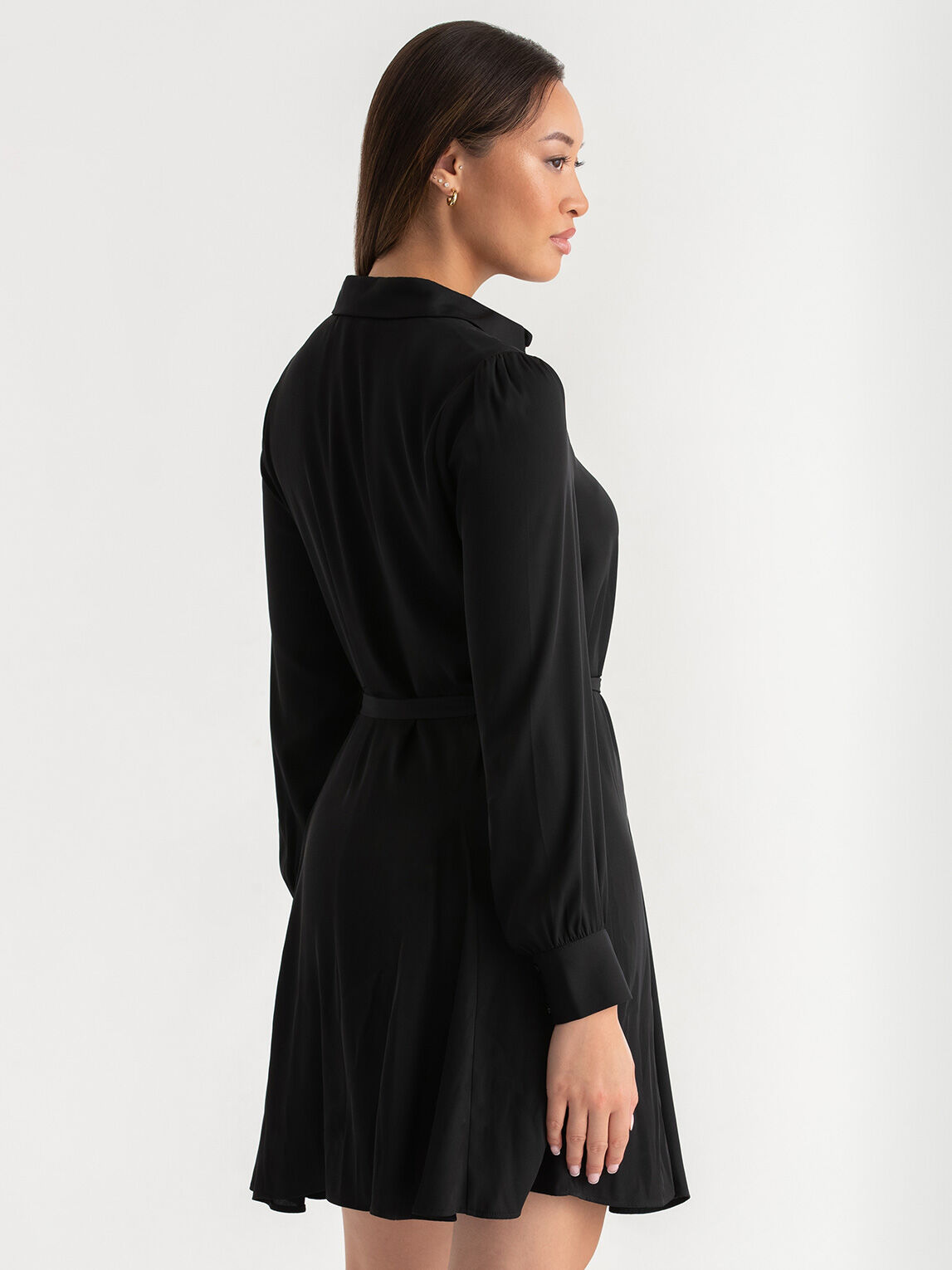 Black tie waist dress shop