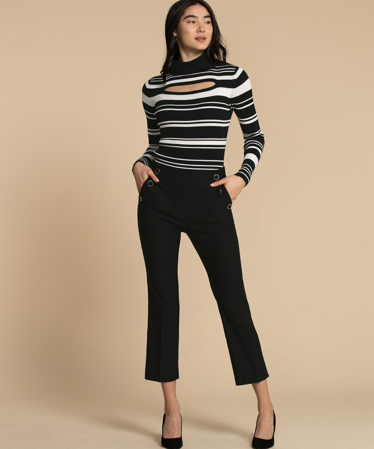Choker neck new arrivals cut out sweater