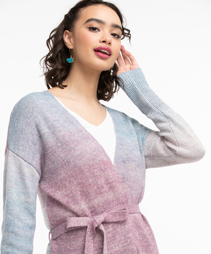 Belted Space Dye Cardigan Image 5