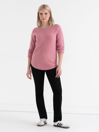 Crewneck Waffle Sweater, Lilas Crewneck Waffle Sweater, Lilas