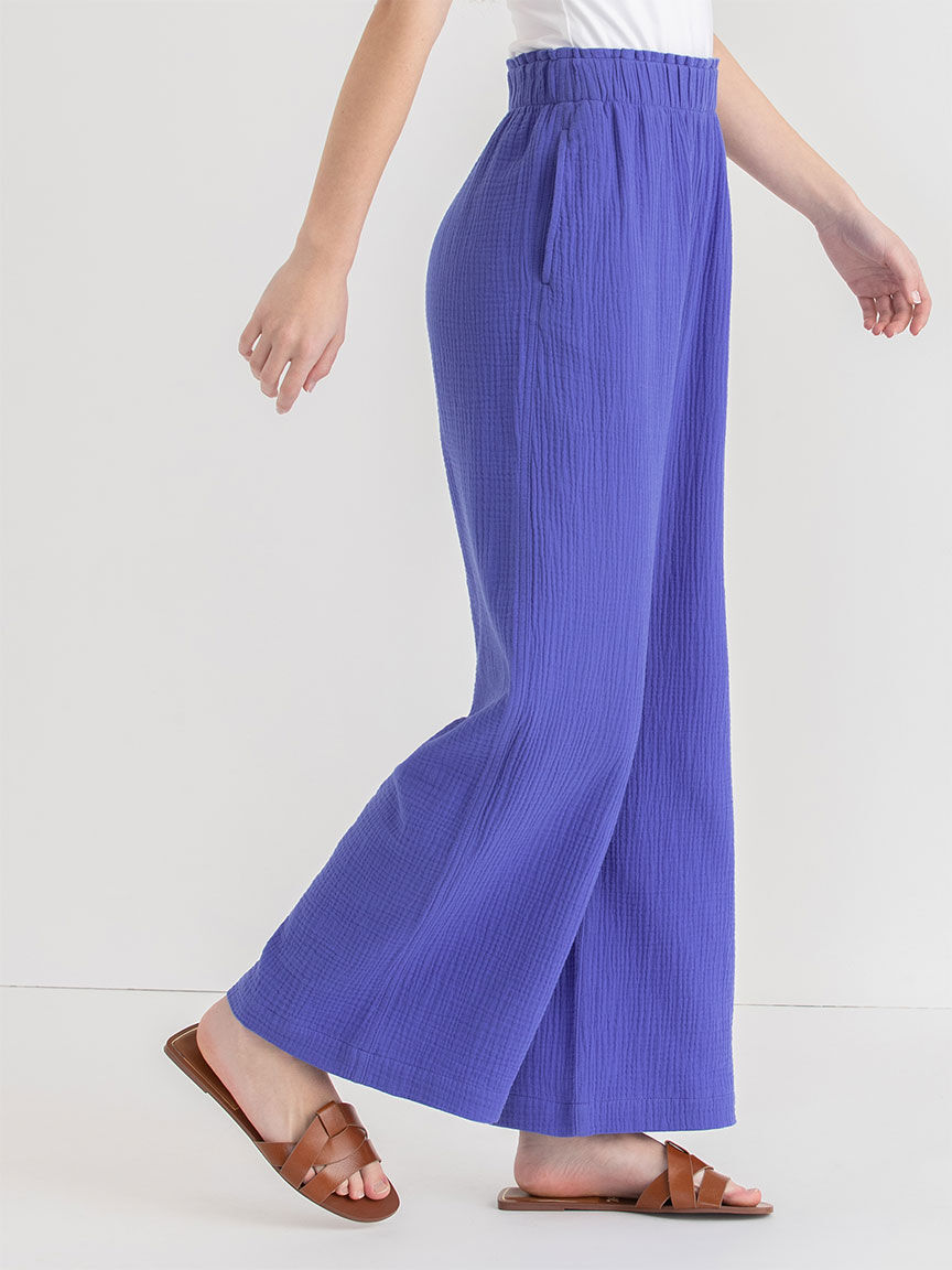 Crinkle cotton capris store