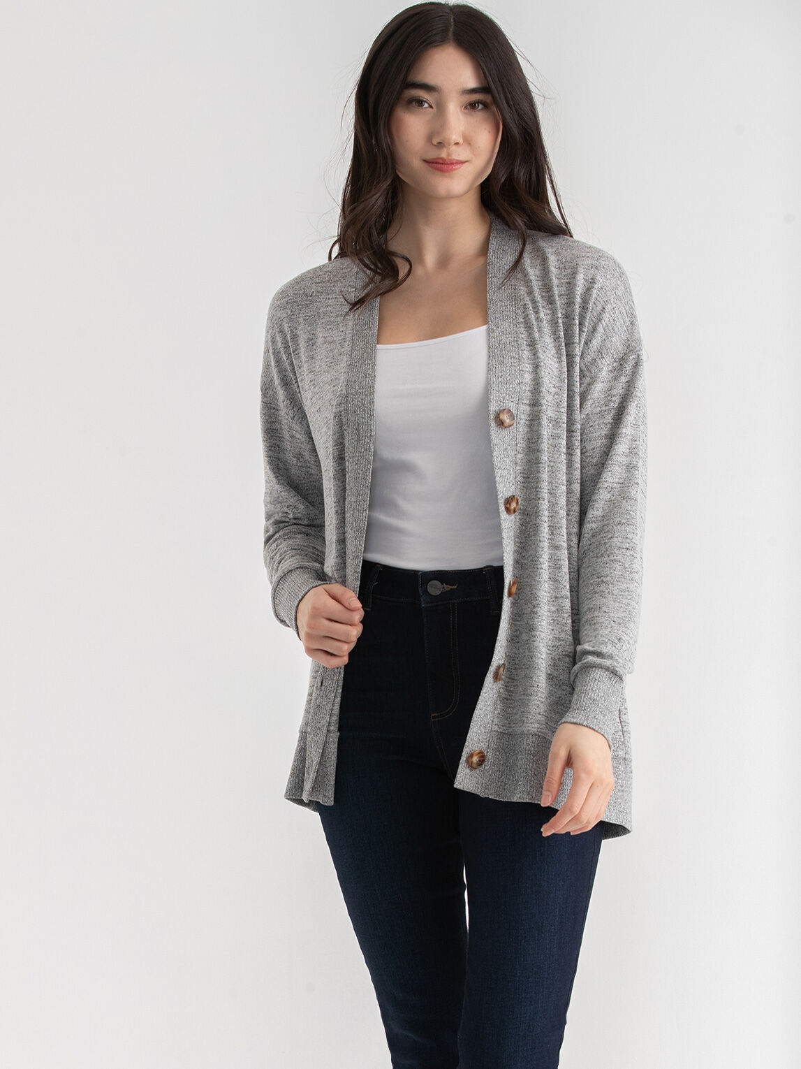 Long Button Front Cardigan Rickis
