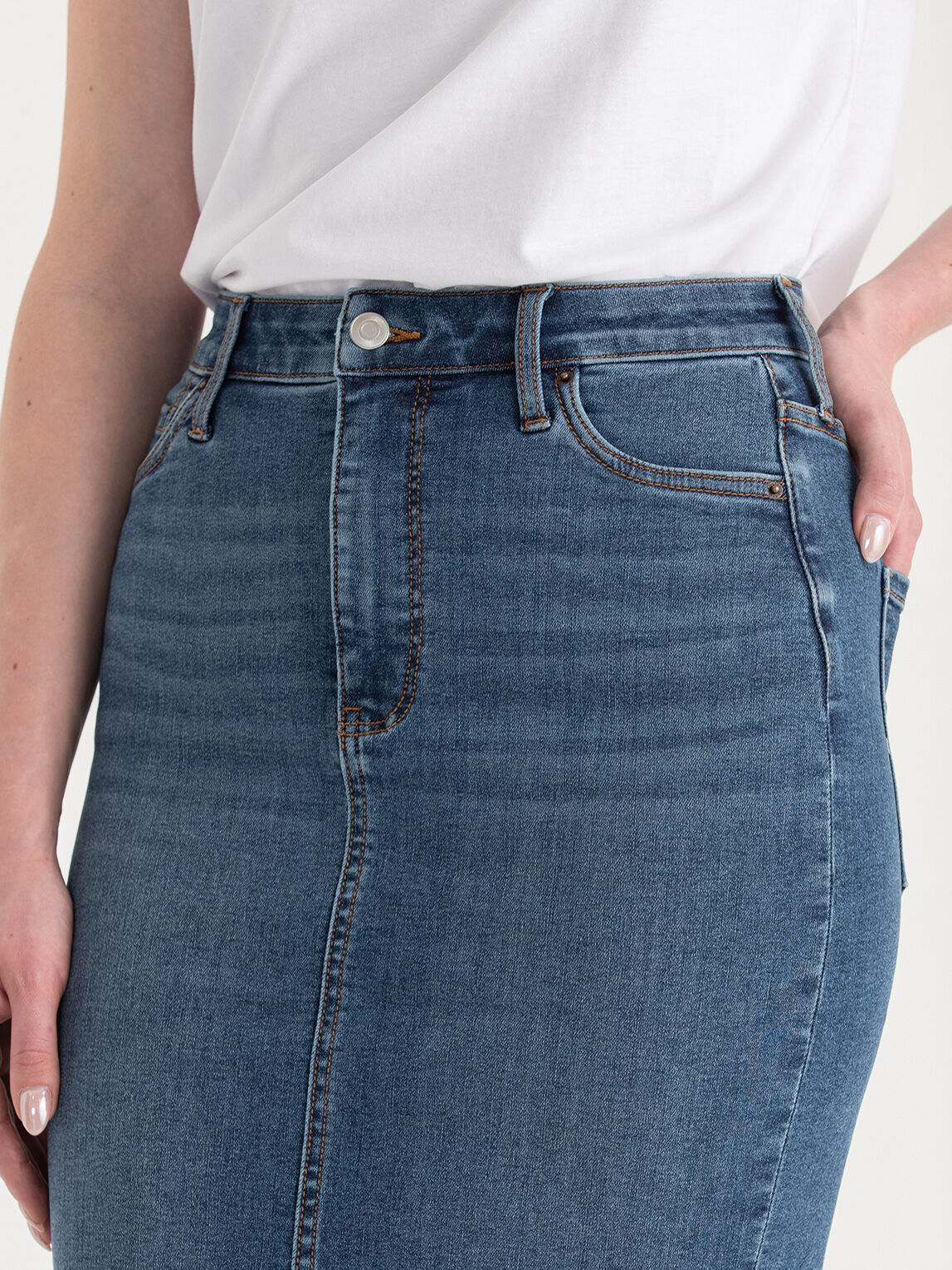 Denim Pencil Skirt Ricki s Size L Liberty Blue Colour