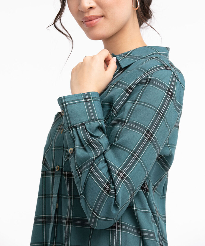 Collared Long Sleeve Button Front Shirt Image 5