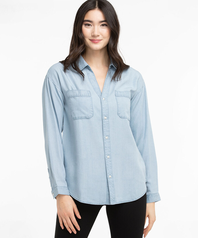 Button Front Collared Shirt Image 1