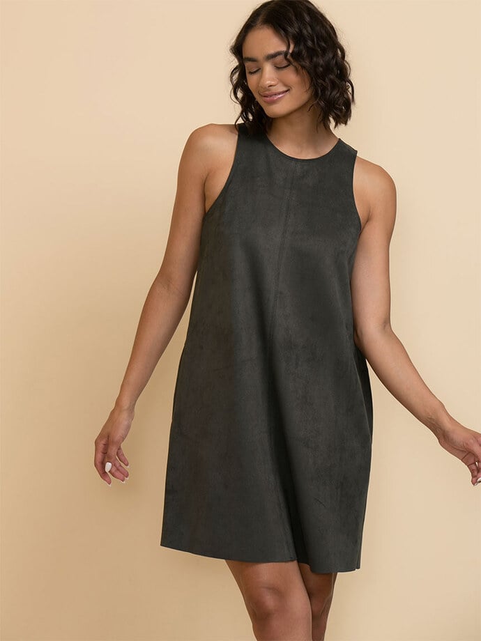 Sleeveless Faux Suede Dress Image 5