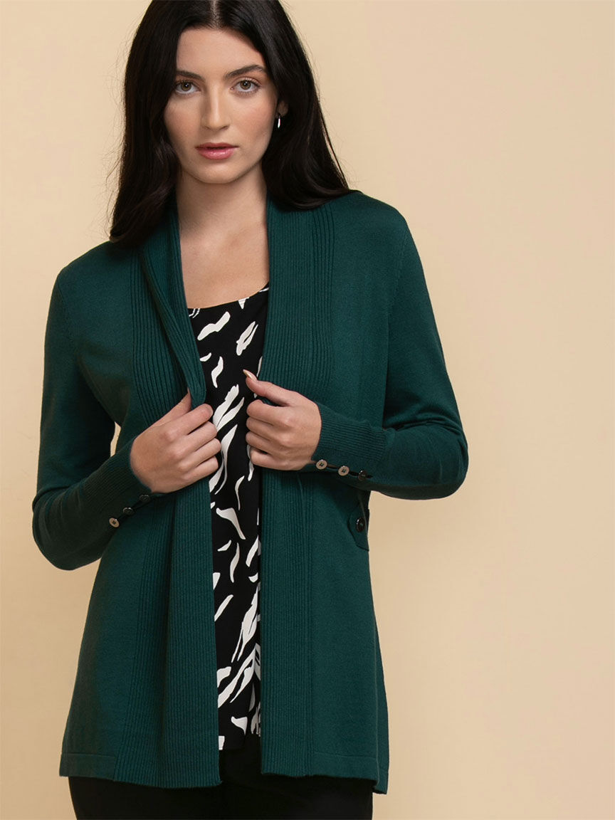 Tab button detail cardigan shop