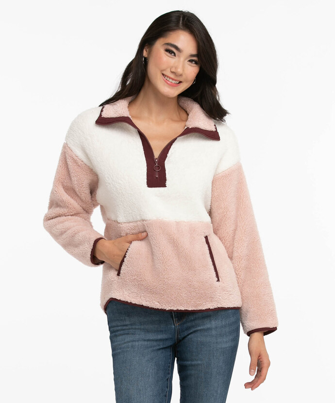 Misty Rose Fleece Half-Zip Pullover Image 1