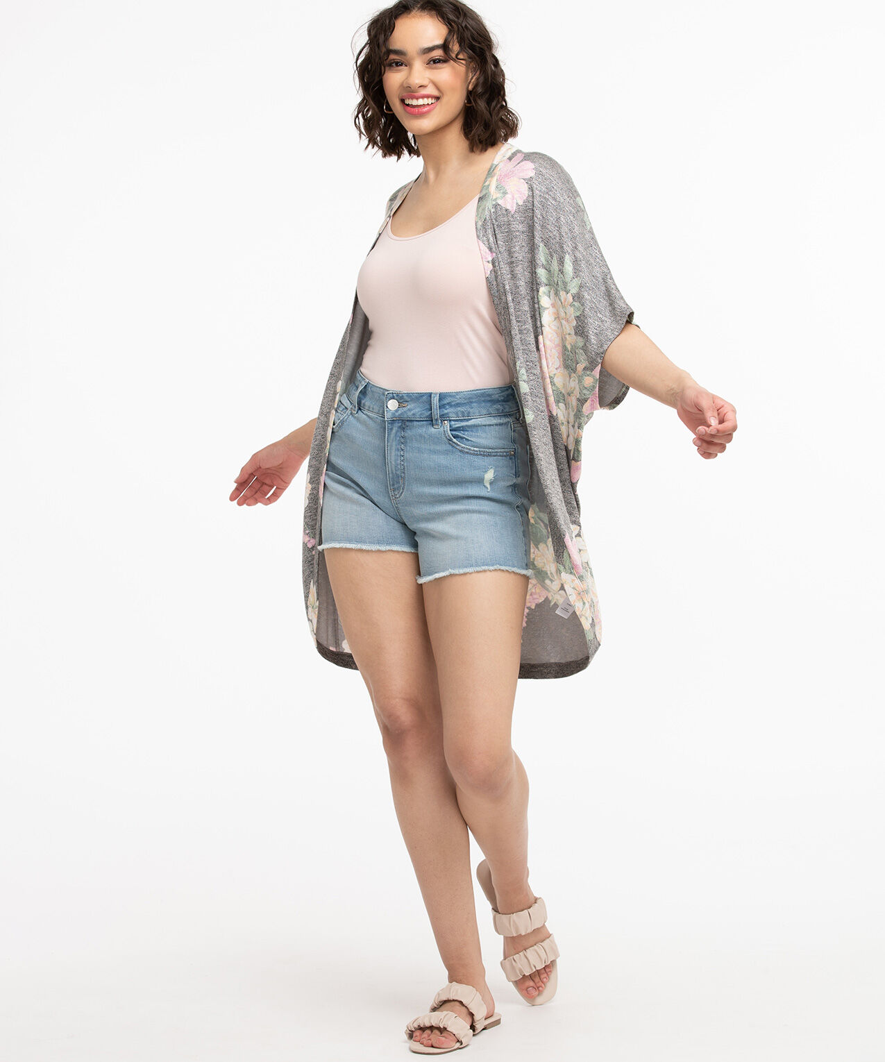 Short sleeve cocoon cardigan top