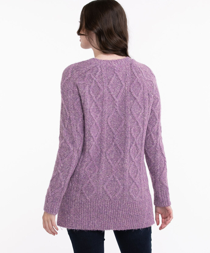 Cable Knit Scoop Neck Sweater Image 3