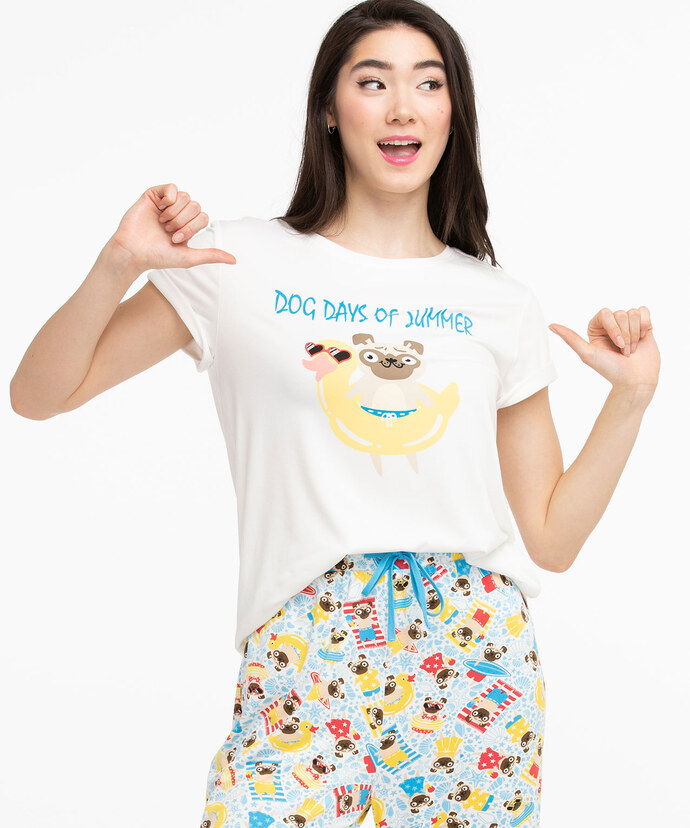Dog Short Sleeve Pajama Tee Image 1