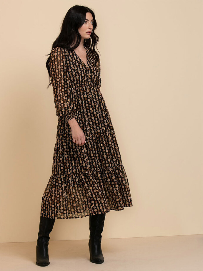 Long Sleeve Maxi Boho Dress Image 1