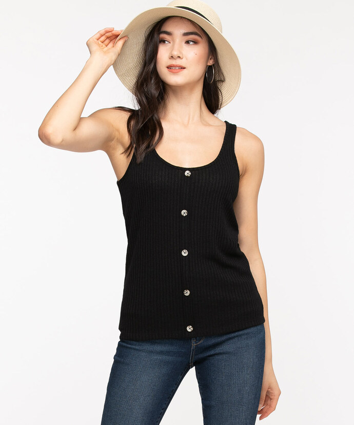 Sleeveless Button Front Sweater Top Image 1