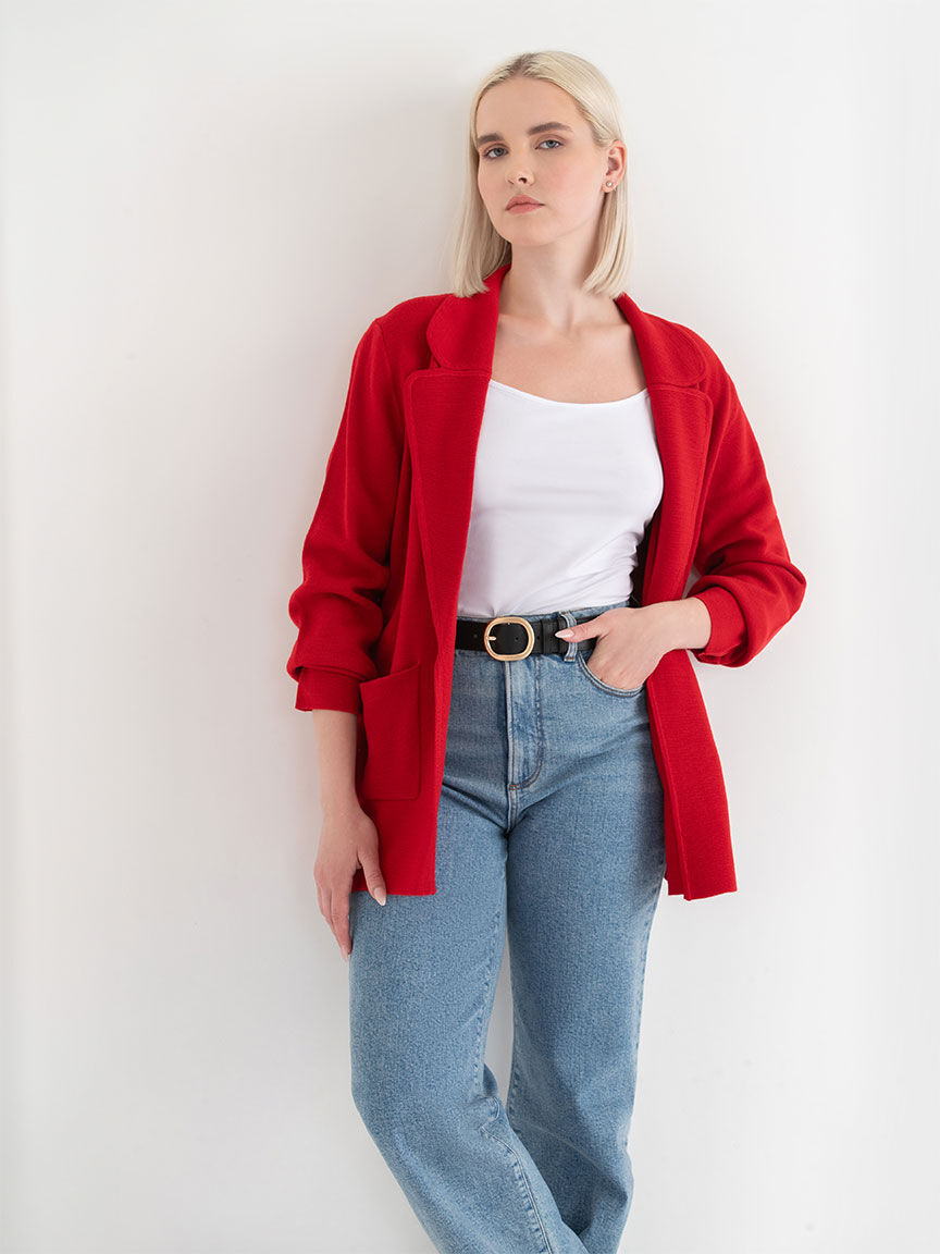 Blazer with a sweater hot sale