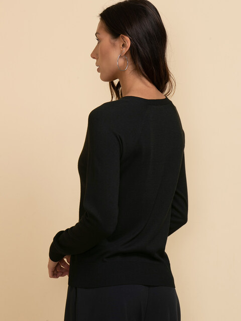 Long Sleeve Cashmere-Blend V-Neck Sweater