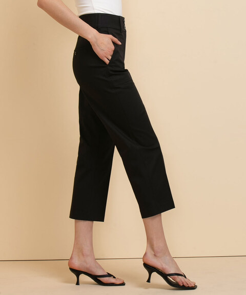Cotton-Blend Cropped Trouser