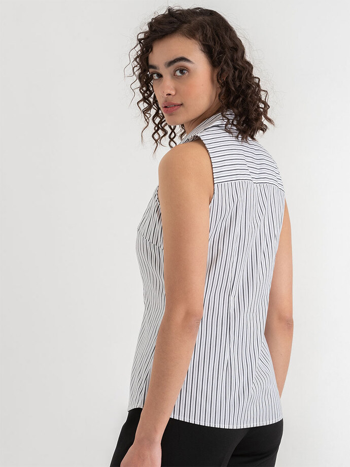 Talia Sleeveless Fitted Collar Shirt Image 5