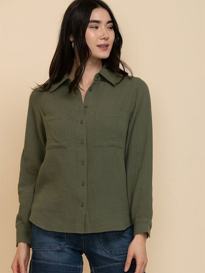 Classic Fit Crinkle Cotton Shirt Image 3