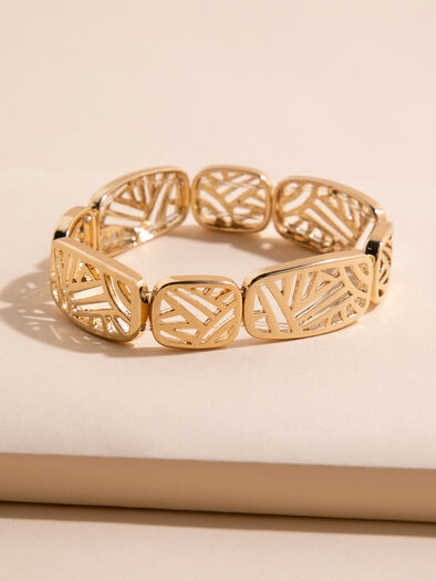 Gold Adjustable Cuff Bracelet, Gold