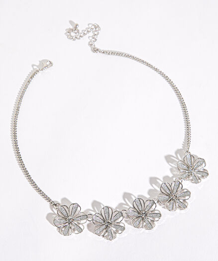 Silver Flower Necklace, Silver