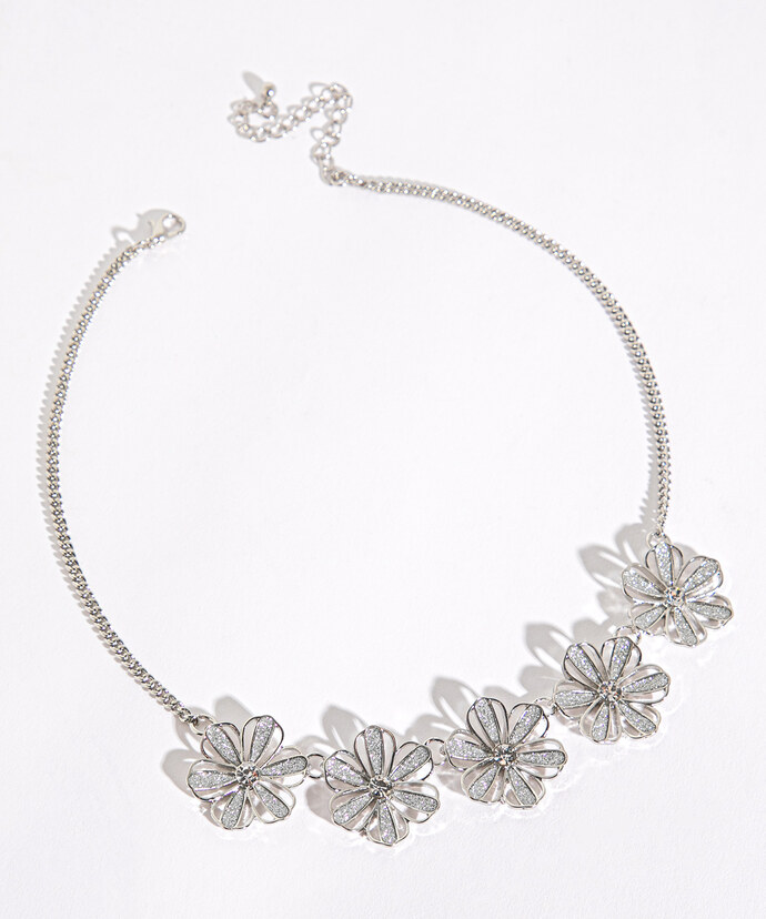 Silver Flower Necklace Image 1