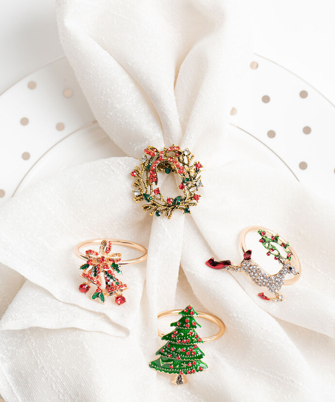 Christmas Napkin Ring 4-Pack Image 2