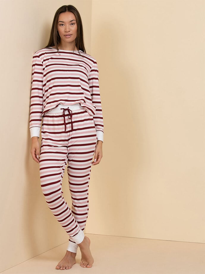 Long Sleeve Striped Pajama Set Image 3