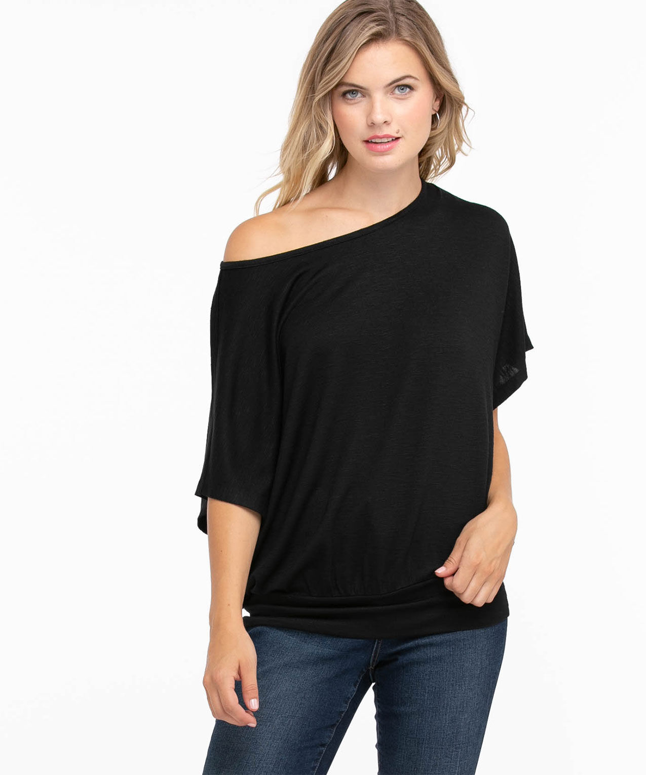 Extended Sleeve Banded Bottom Top Rickis
