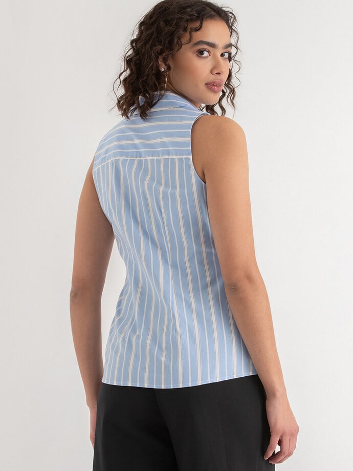 Talia Sleeveless Fitted Collar Shirt Image 5