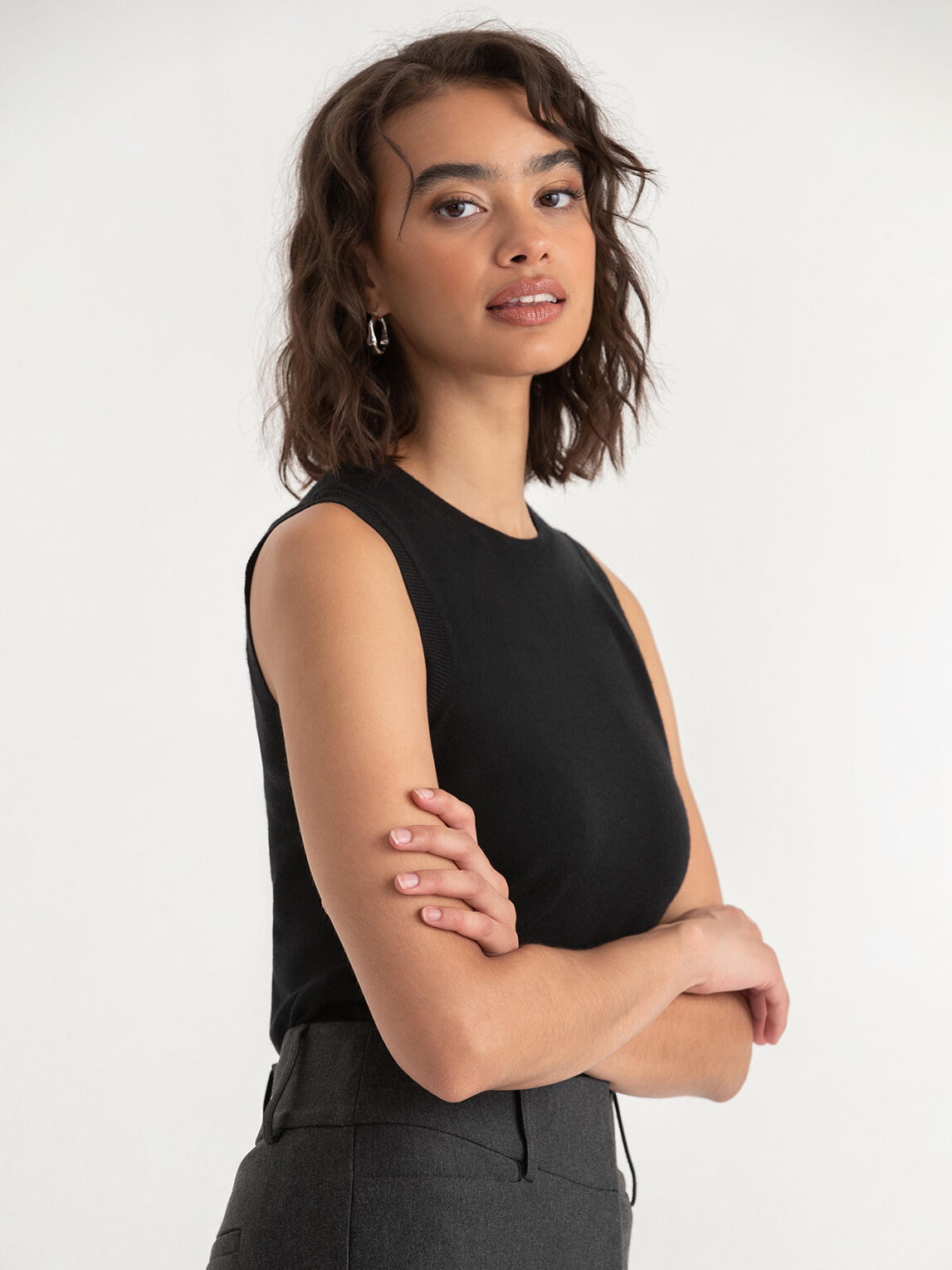 Sweater tank top online crop