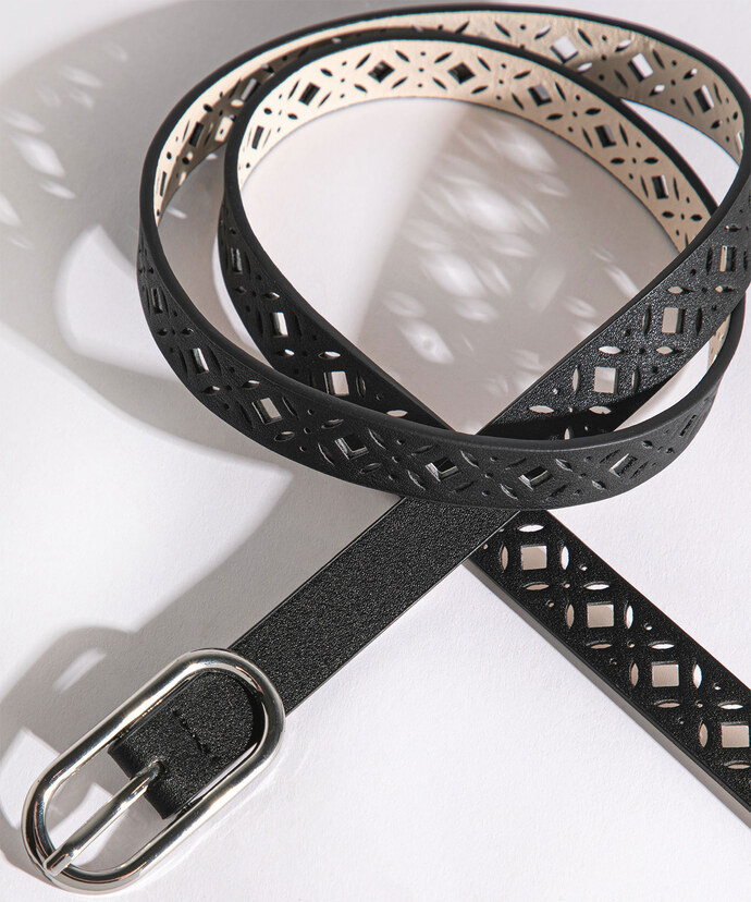 Perforated Belt with Oval Buckle Image 1