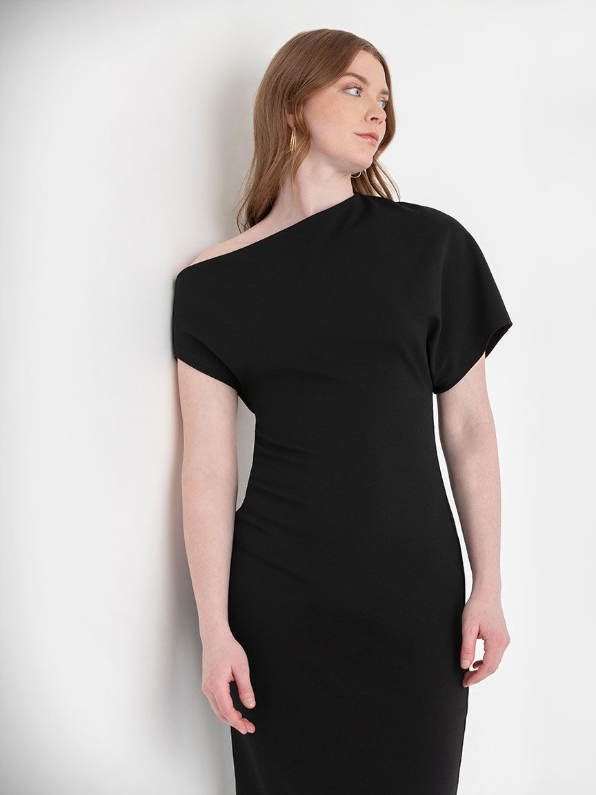 Black sheath midi dress best sale