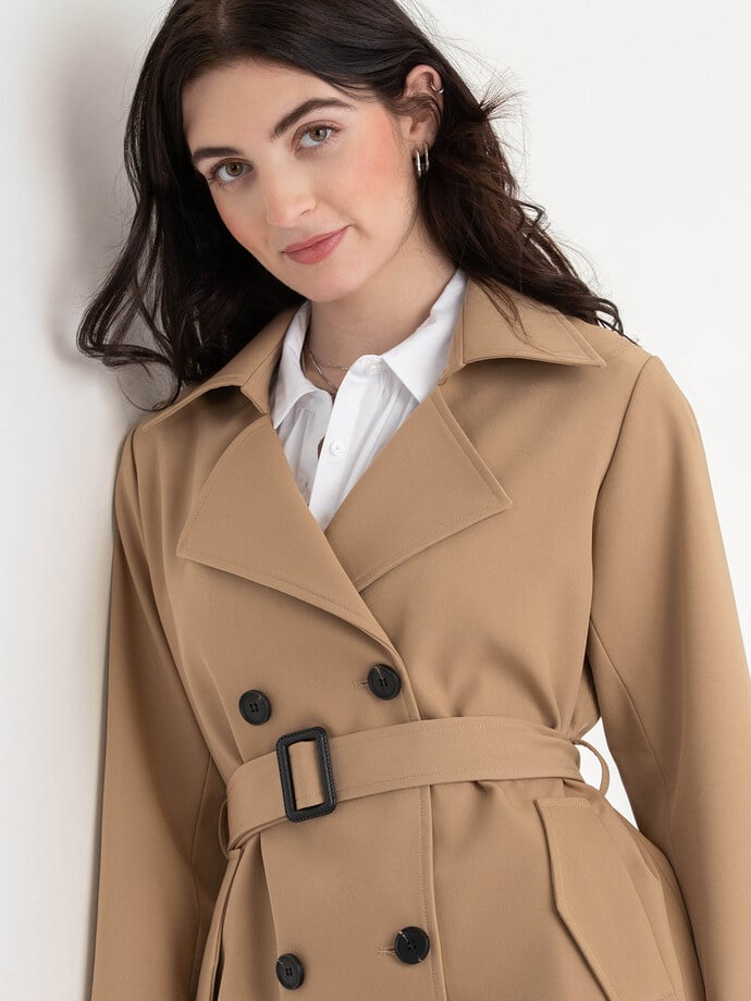 Short Double Breasted Trench Coat Image 3