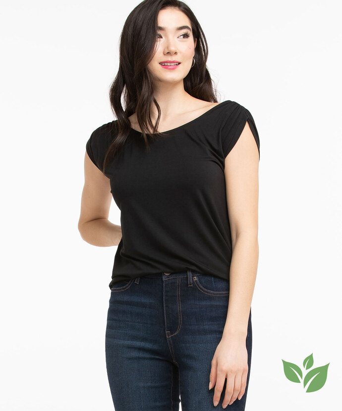 Eco-Friendly Ruched Shoulder Tee Image 1