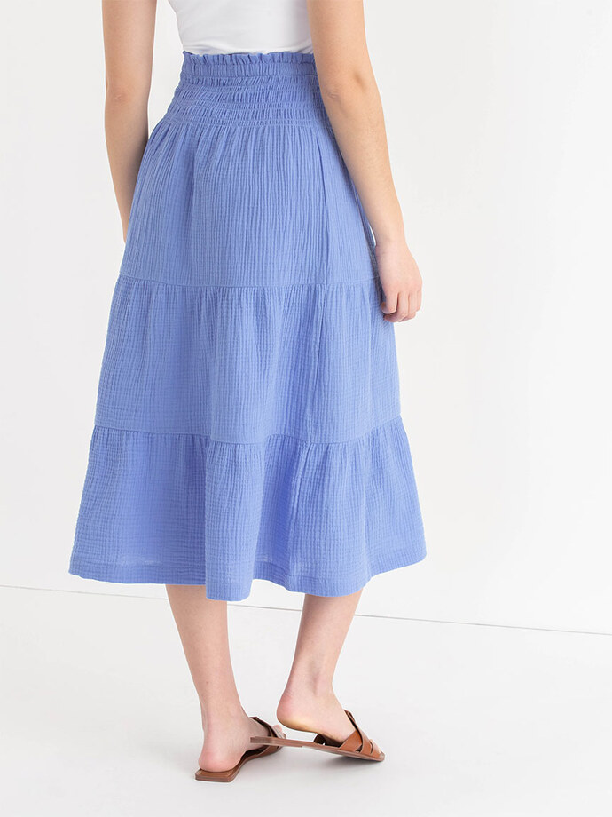 Tiered Crinkle Cotton Skirt Image 5