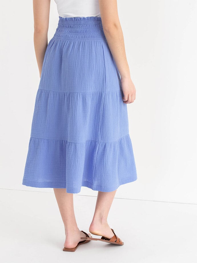 Tiered Crinkle Cotton Skirt Image 5