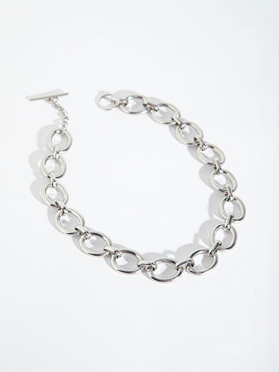 Silver Chunky Chain Necklace, Silver Silver Chunky Chain Necklace, Silver