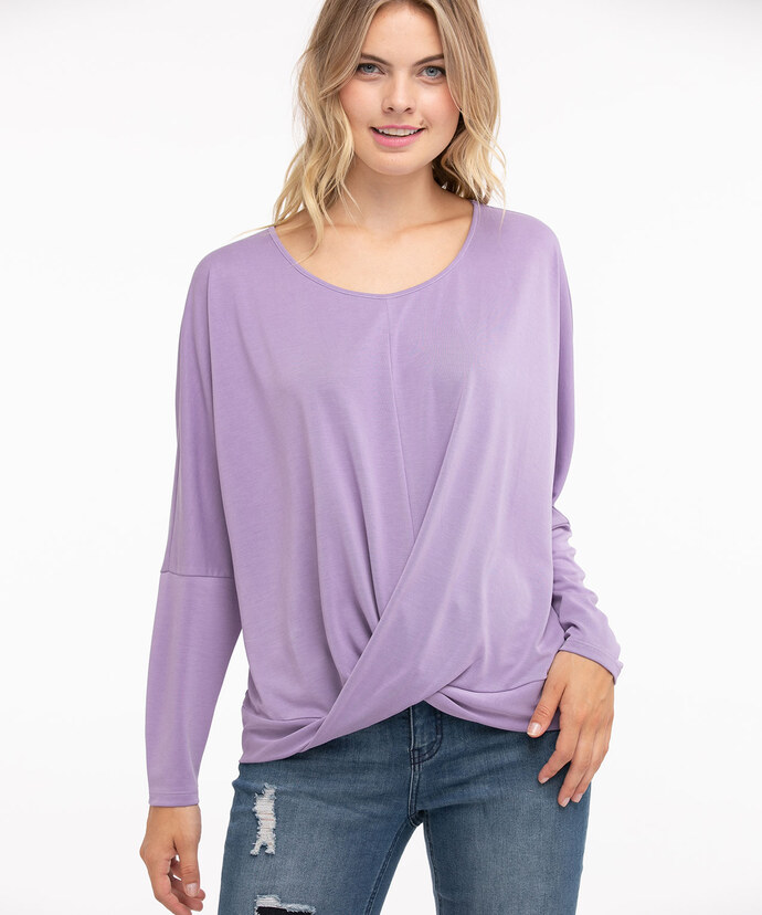 Long Sleeve Knot Front Top Image 5
