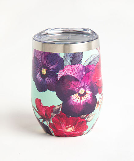 Patterned Insulated Wine Tumbler, Floral