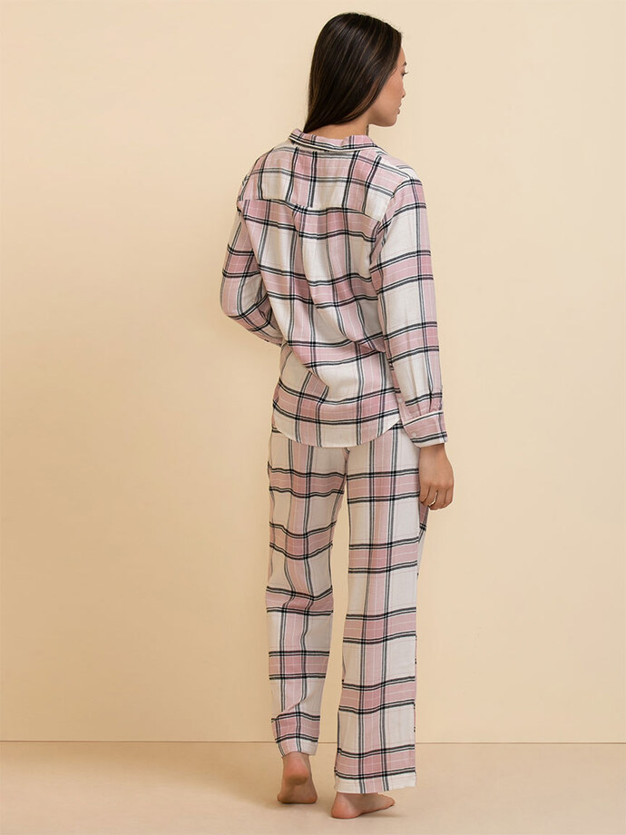 Flannel Pajama Top & Pant Set Image 5