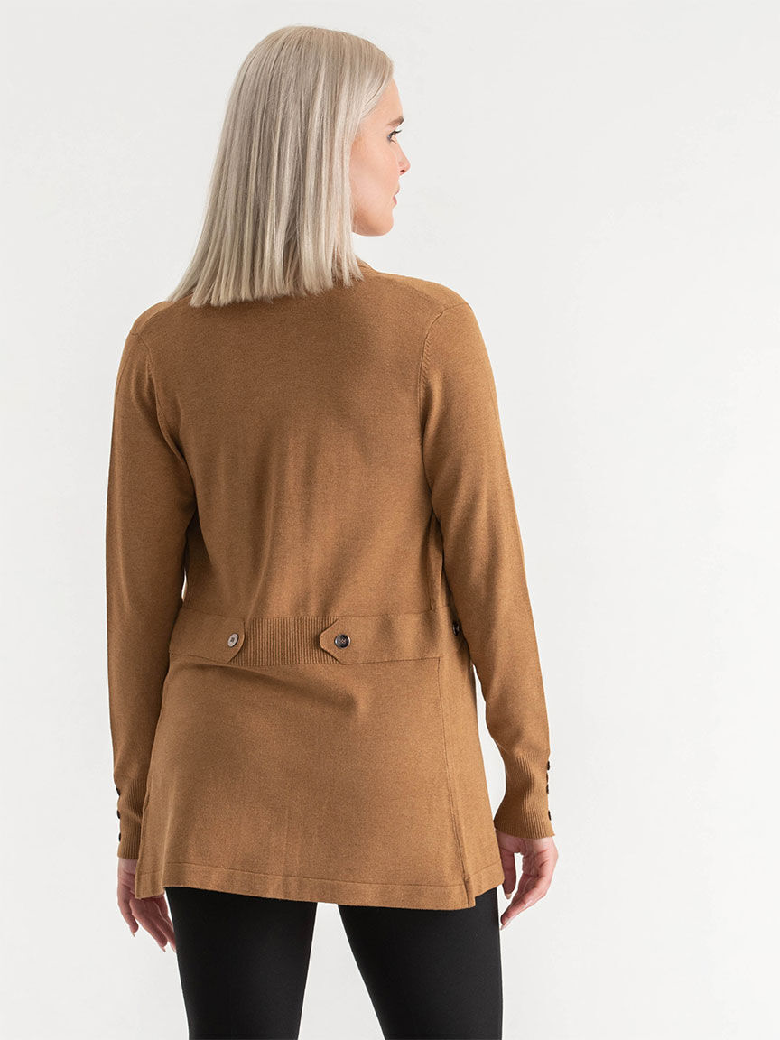 Tab button detail cardigan discount