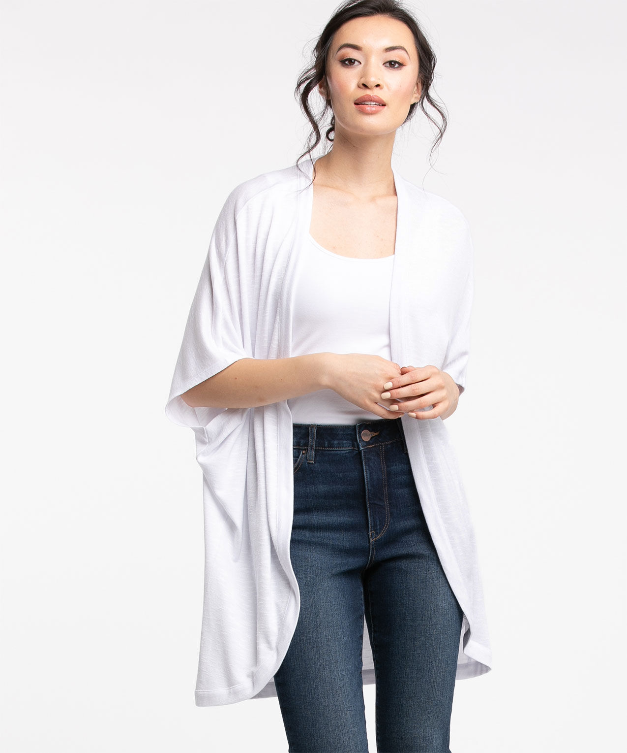 Short sleeve cocoon cardigan top