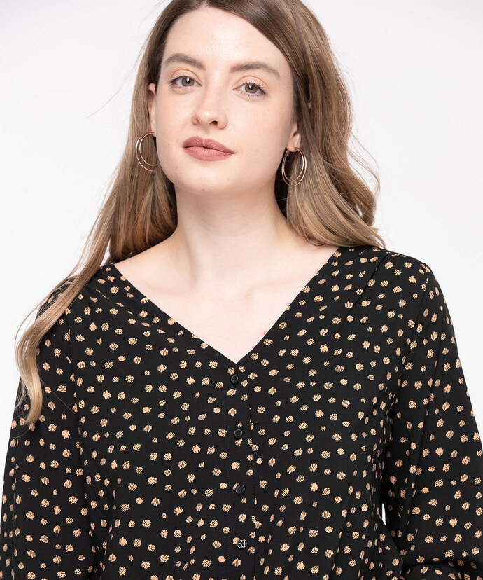 Tie-Front Long Sleeve Blouse Image 3