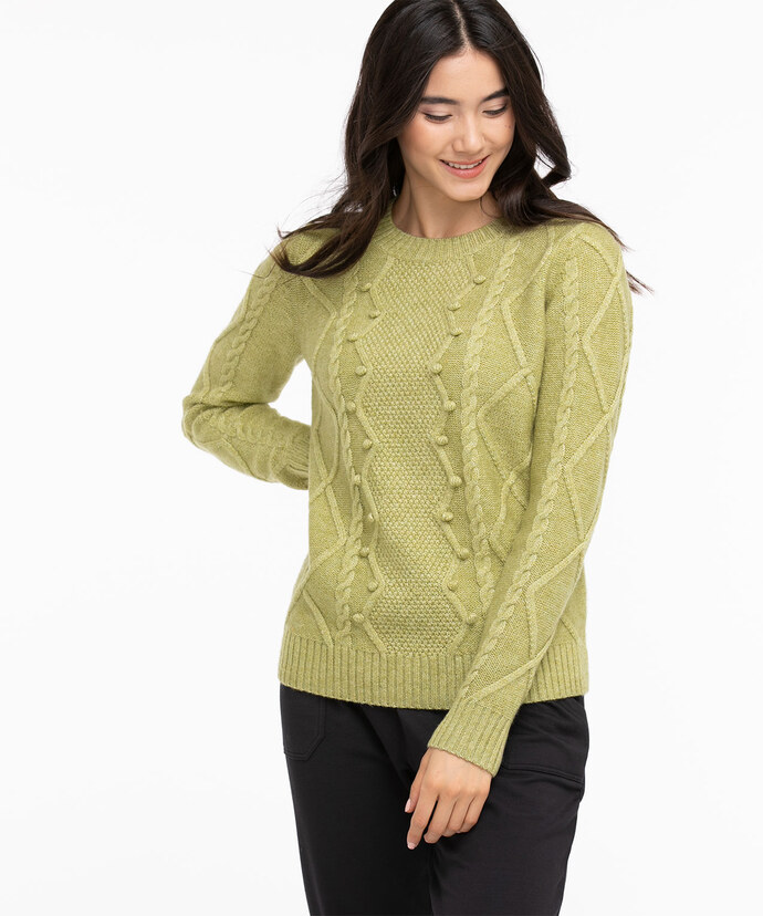 Pom Pom Cable Knit Pullover Image 5