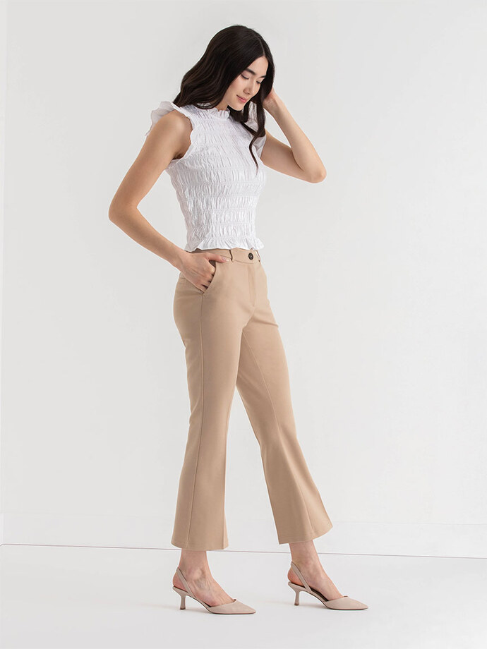Flared Ankle Pants in Ponte Twill Image 1
