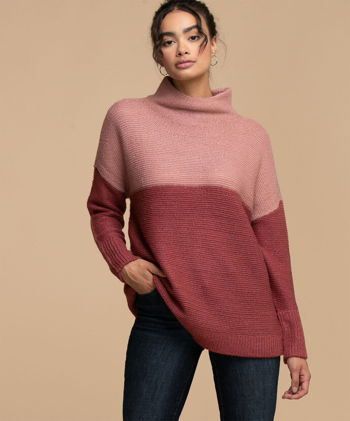 Cloth By RD Colourblock Mock Neck Sweater Image 1