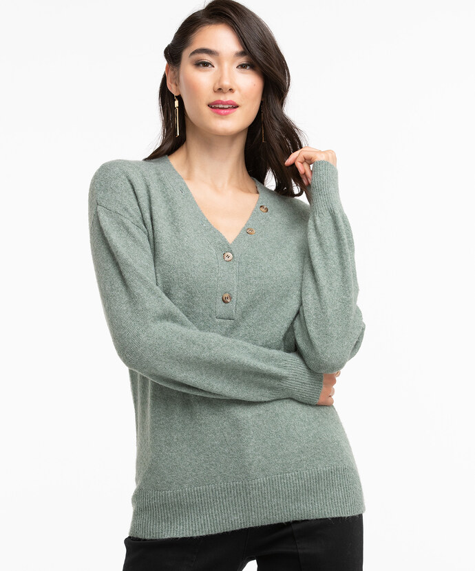 Eco-Friendly Henley Sweater Image 3