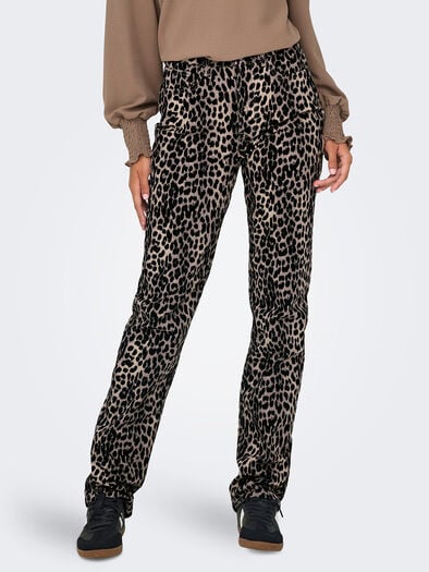 Leopard Print Straight Leg Jeans, Black Leopard Leopard Print Straight Leg Jeans, Black Leopard