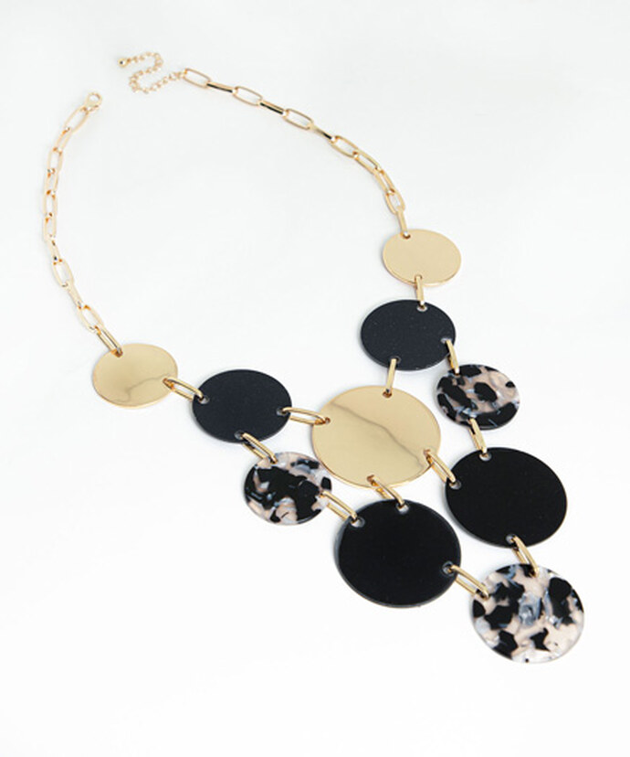 Plated Circle Statement Necklace Image 1